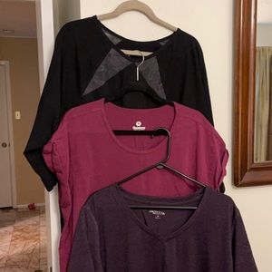 Three Plus Size Workout Tops 22/24